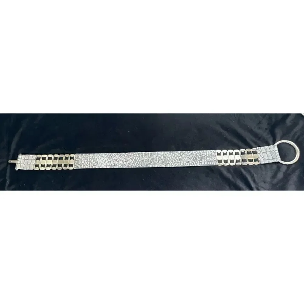 Sandy Dufler Adjustable Leather Hook Woman Belt Size L